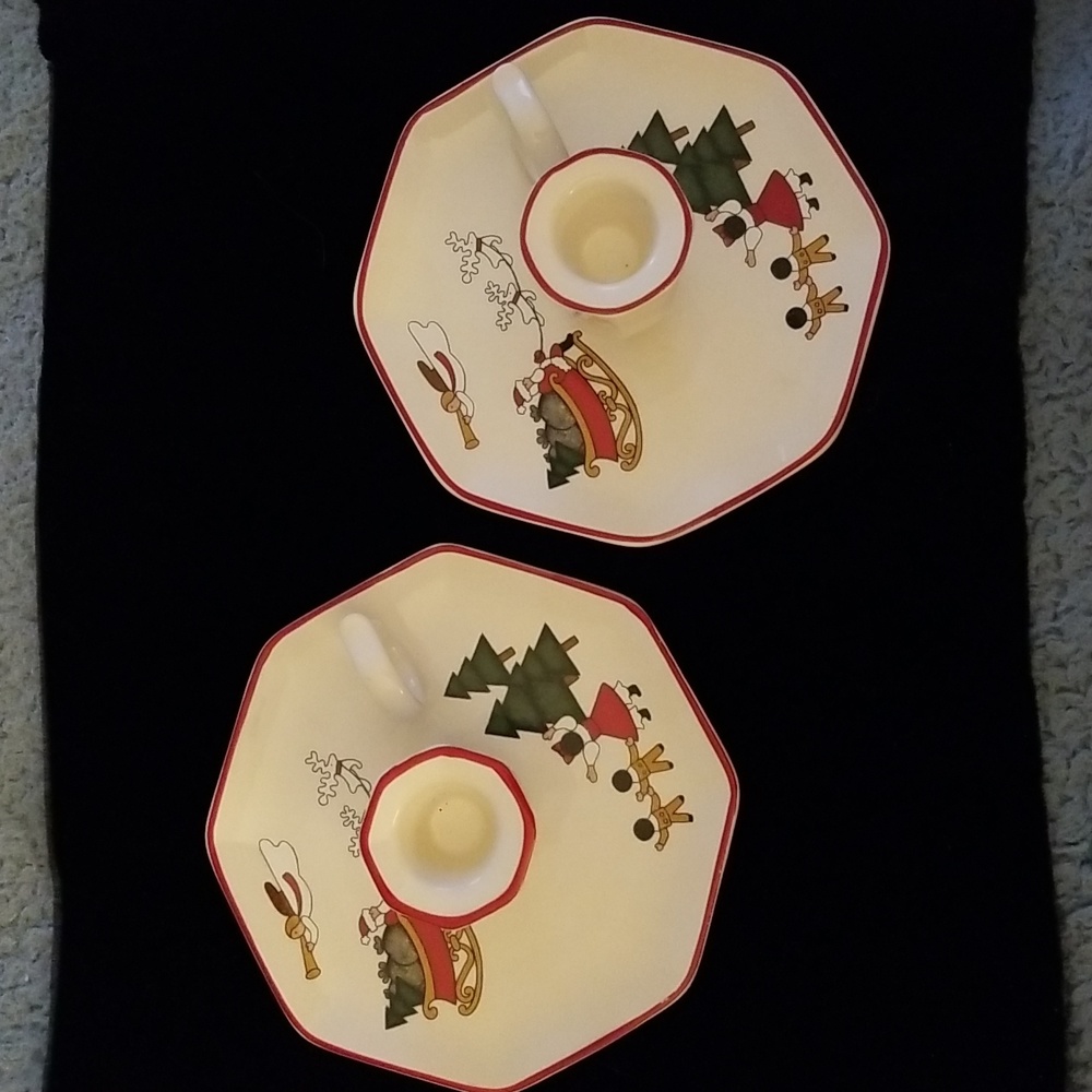 UK Christmas Village Candlesticks